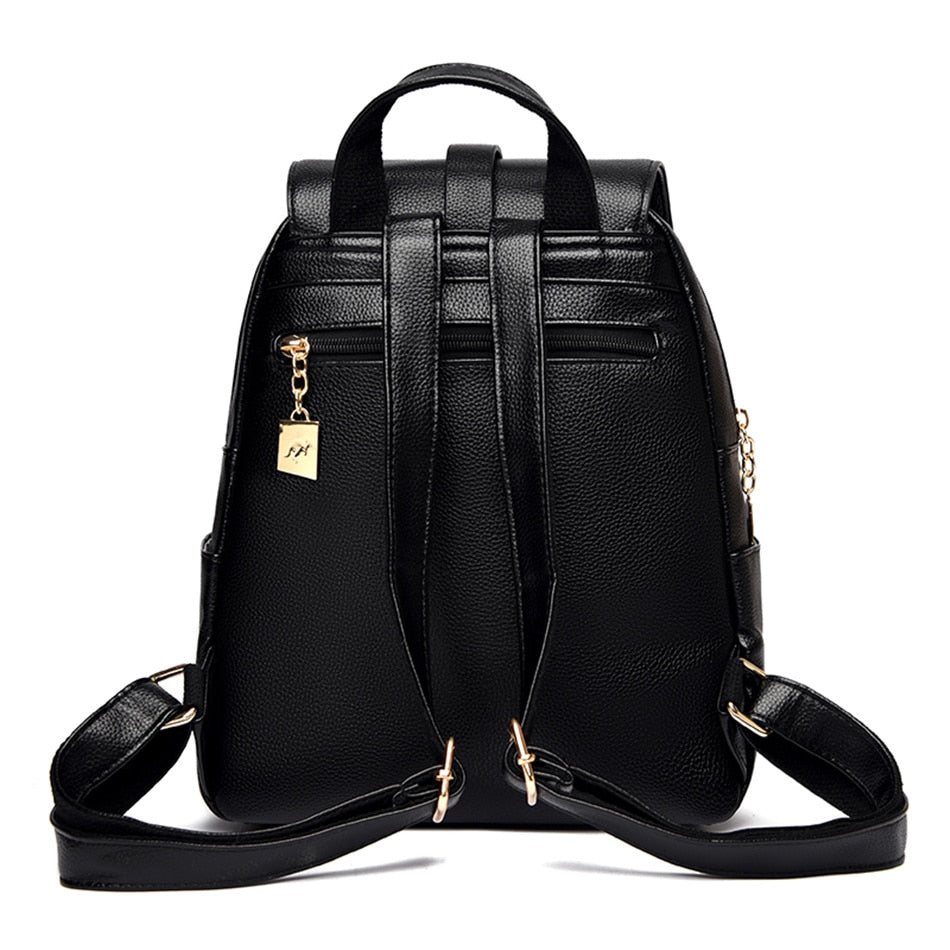 Women's Fashion Vintage Leather Multi-pocket Rucksack Travel Backpack - Backpacks - DYAVOR®