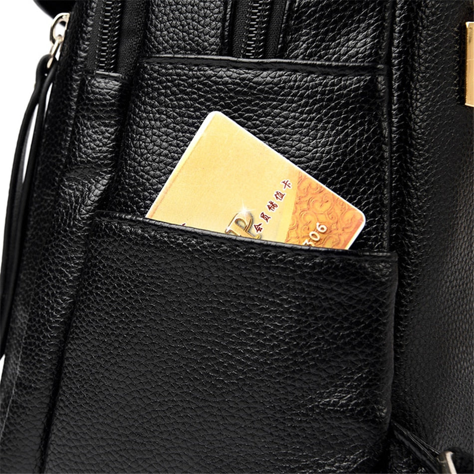 Women's Fashion Vintage Leather Multi-pocket Rucksack Travel Backpack - Backpacks - DYAVOR®