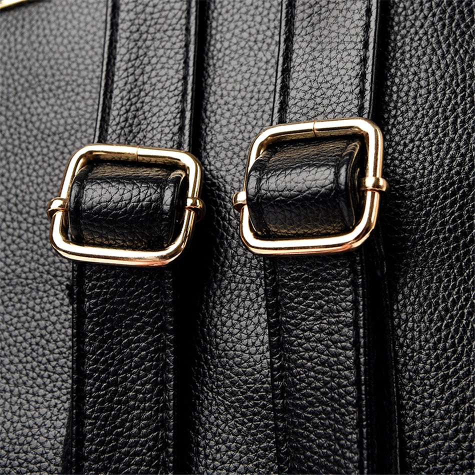 Women's Fashion Vintage Leather Multi-pocket Rucksack Travel Backpack - Backpacks - DYAVOR®