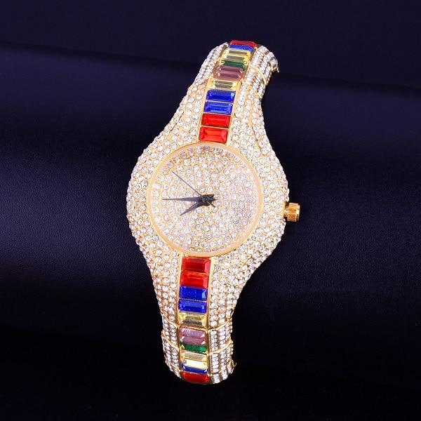 Women's Luxury Colourful Rhinestone Gold Dial Quartz Waterproof Watches - Watches for Women - DYAVOR®