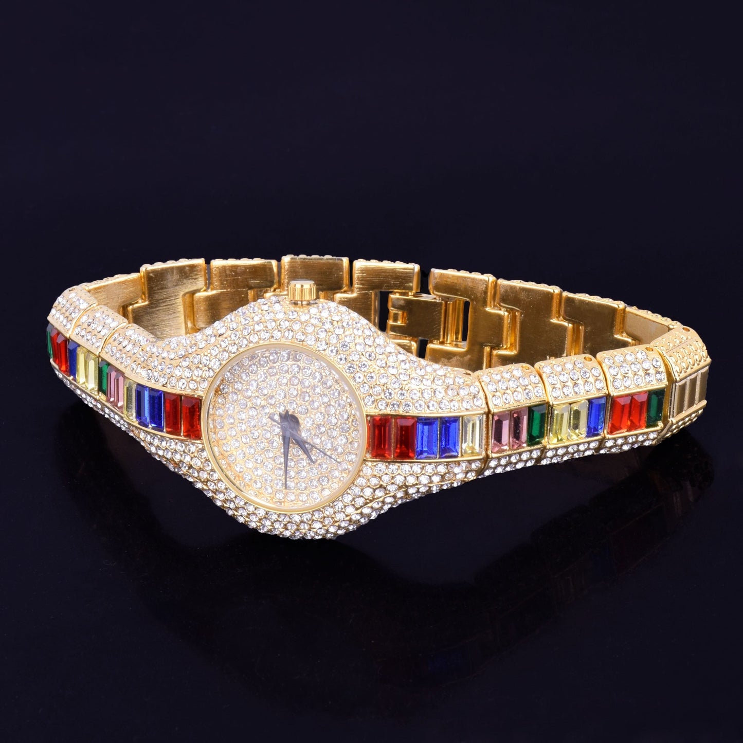 Women's Luxury Colourful Rhinestone Gold Dial Quartz Waterproof Watches - Watches for Women - DYAVOR®