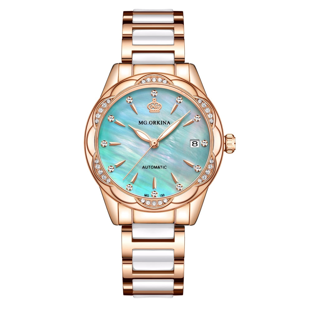 Women's Luxury Diamond Automatic Self-Wind Mechanical Wrist Watch - Watches for Women - DYAVOR®
