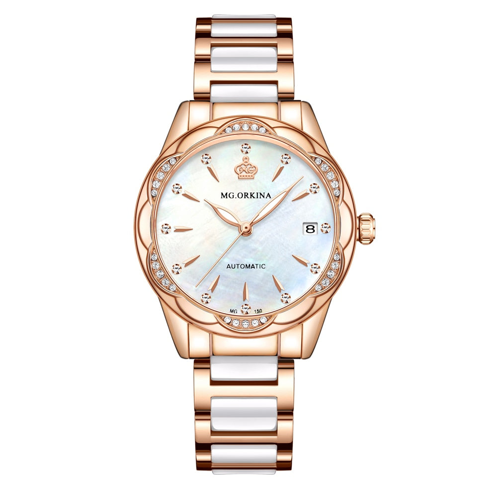 Women's Luxury Diamond Automatic Self-Wind Mechanical Wrist Watch - Watches for Women - DYAVOR®