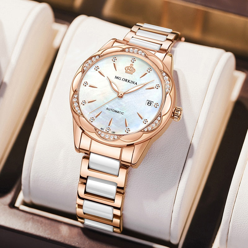 Women's Luxury Diamond Automatic Self-Wind Mechanical Wrist Watch - Watches for Women - DYAVOR®