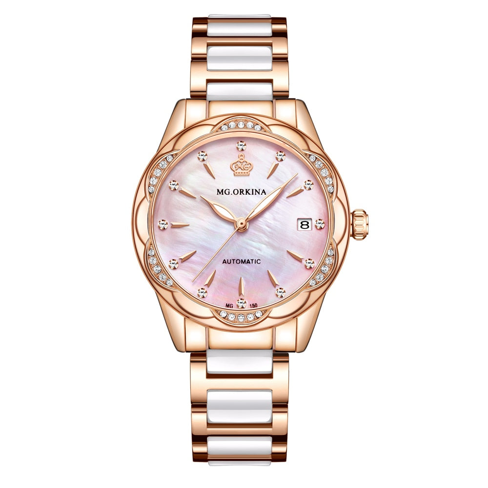 Women's Luxury Diamond Automatic Self-Wind Mechanical Wrist Watch - Watches for Women - DYAVOR®
