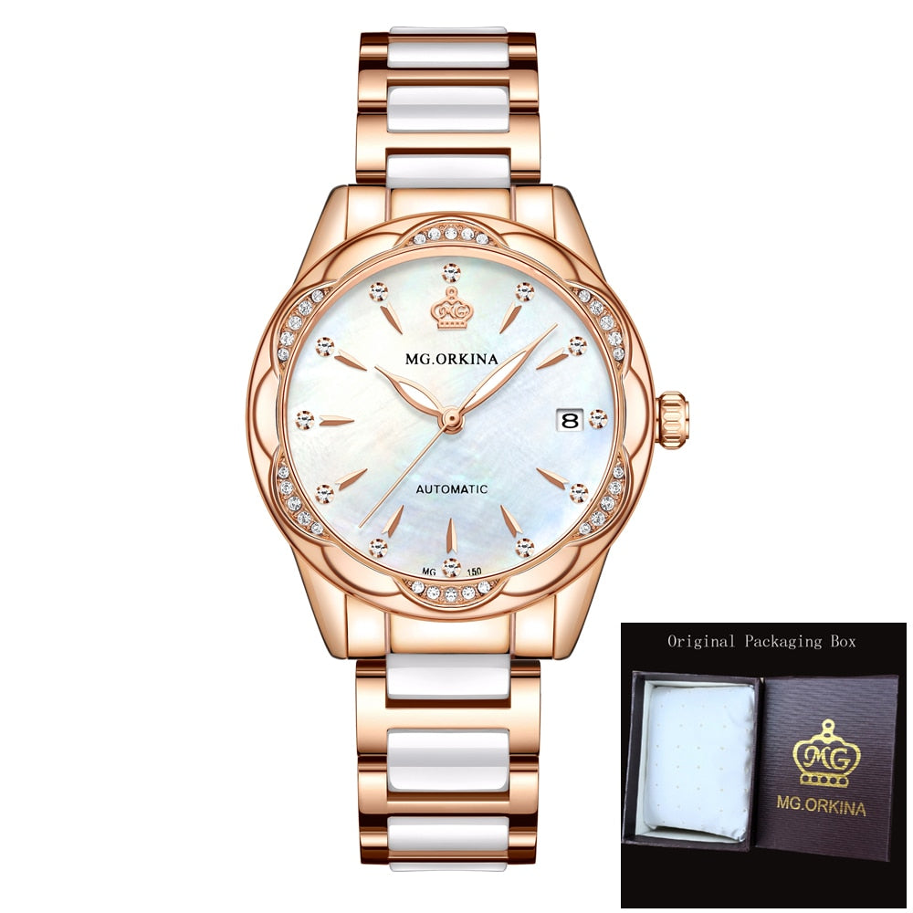 Women's Luxury Diamond Automatic Self-Wind Mechanical Wrist Watch - Watches for Women - DYAVOR®