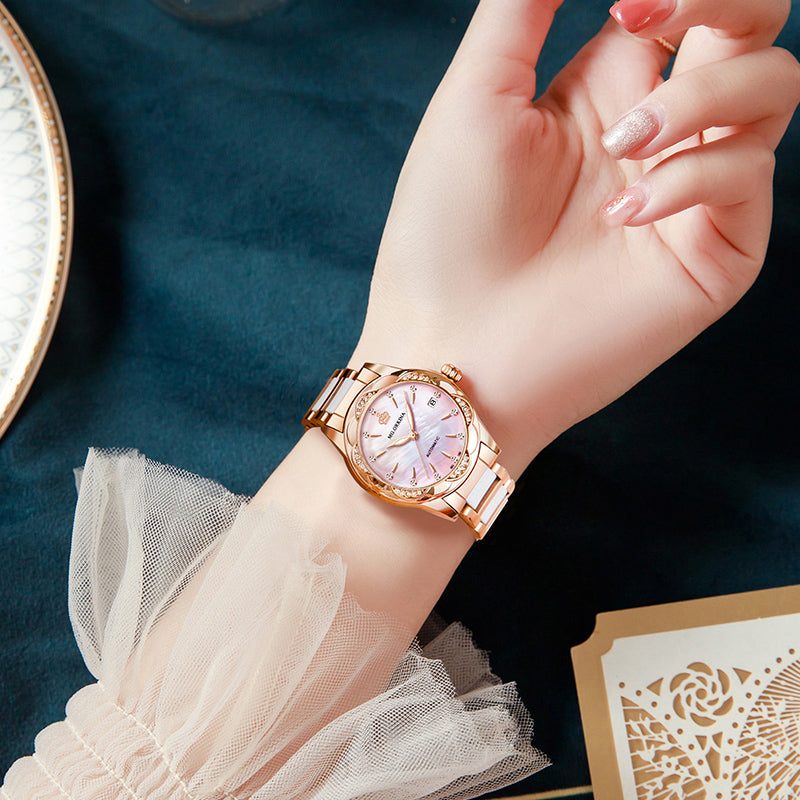 Women's Luxury Diamond Automatic Self-Wind Mechanical Wrist Watch - Watches for Women - DYAVOR®