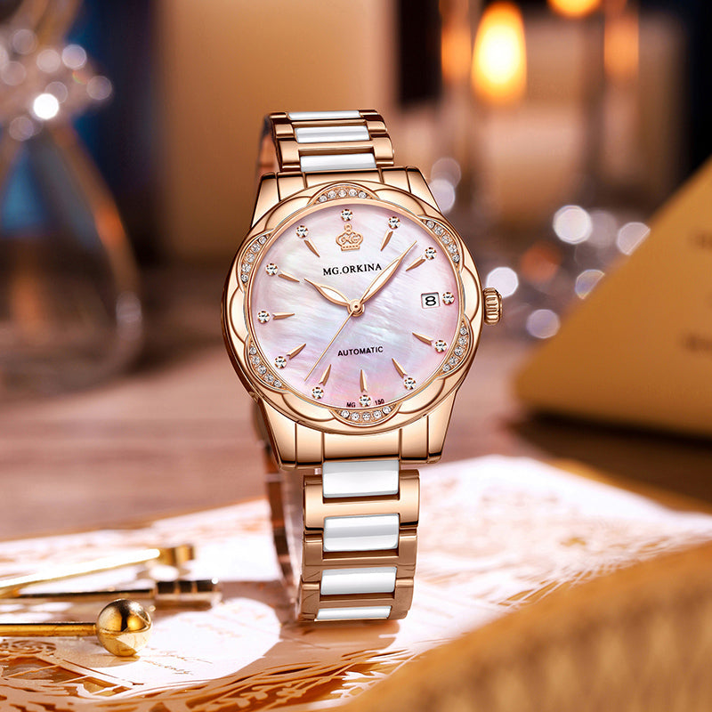 Women's Luxury Diamond Automatic Self-Wind Mechanical Wrist Watch - Watches for Women - DYAVOR®