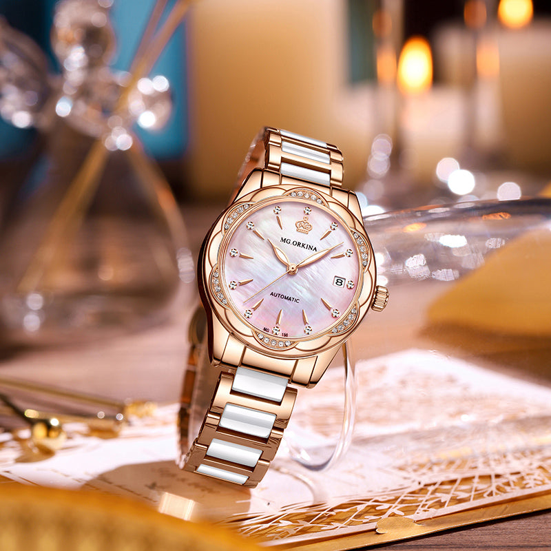 Women's Luxury Diamond Automatic Self-Wind Mechanical Wrist Watch - Watches for Women - DYAVOR®