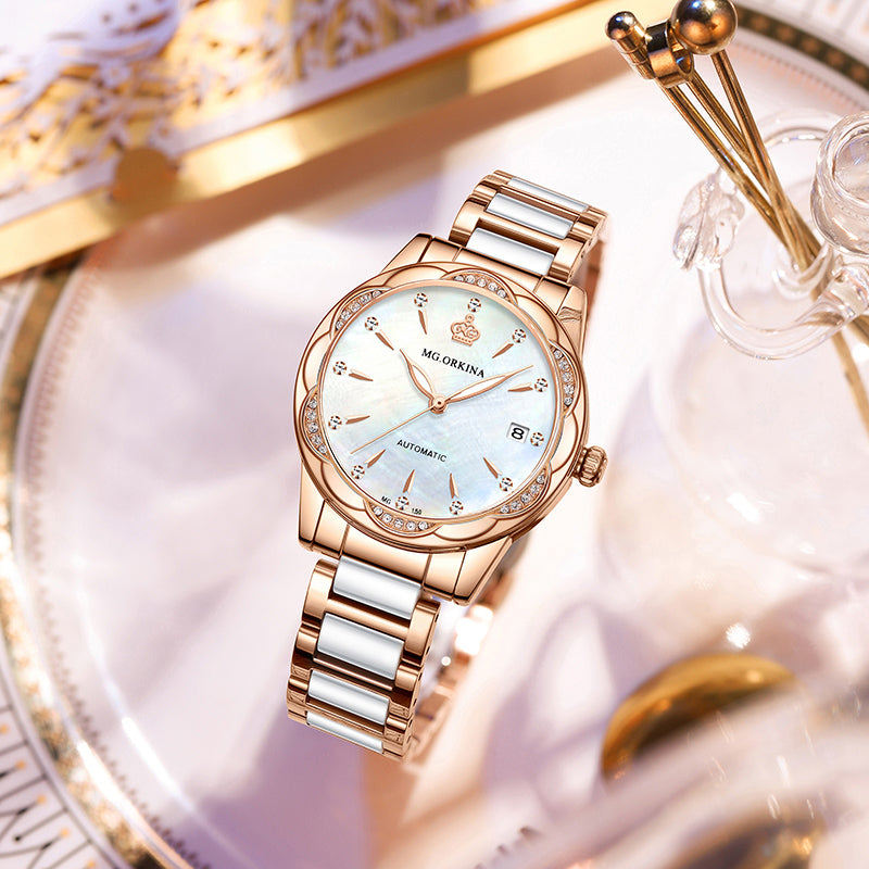 Women's Luxury Diamond Automatic Self-Wind Mechanical Wrist Watch - Watches for Women - DYAVOR®