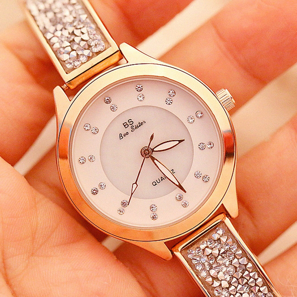 Women's Luxury Rhinestone Stainless Steel Quartz Bracelet Watch - Watches for Women - DYAVOR®