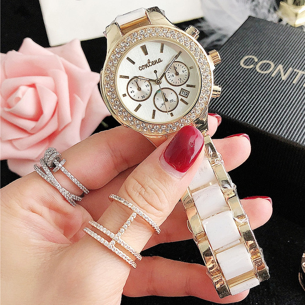 Women's Luxury White Fashion Stainless Steel Quartz Movement Watch - Watches for Women - DYAVOR®