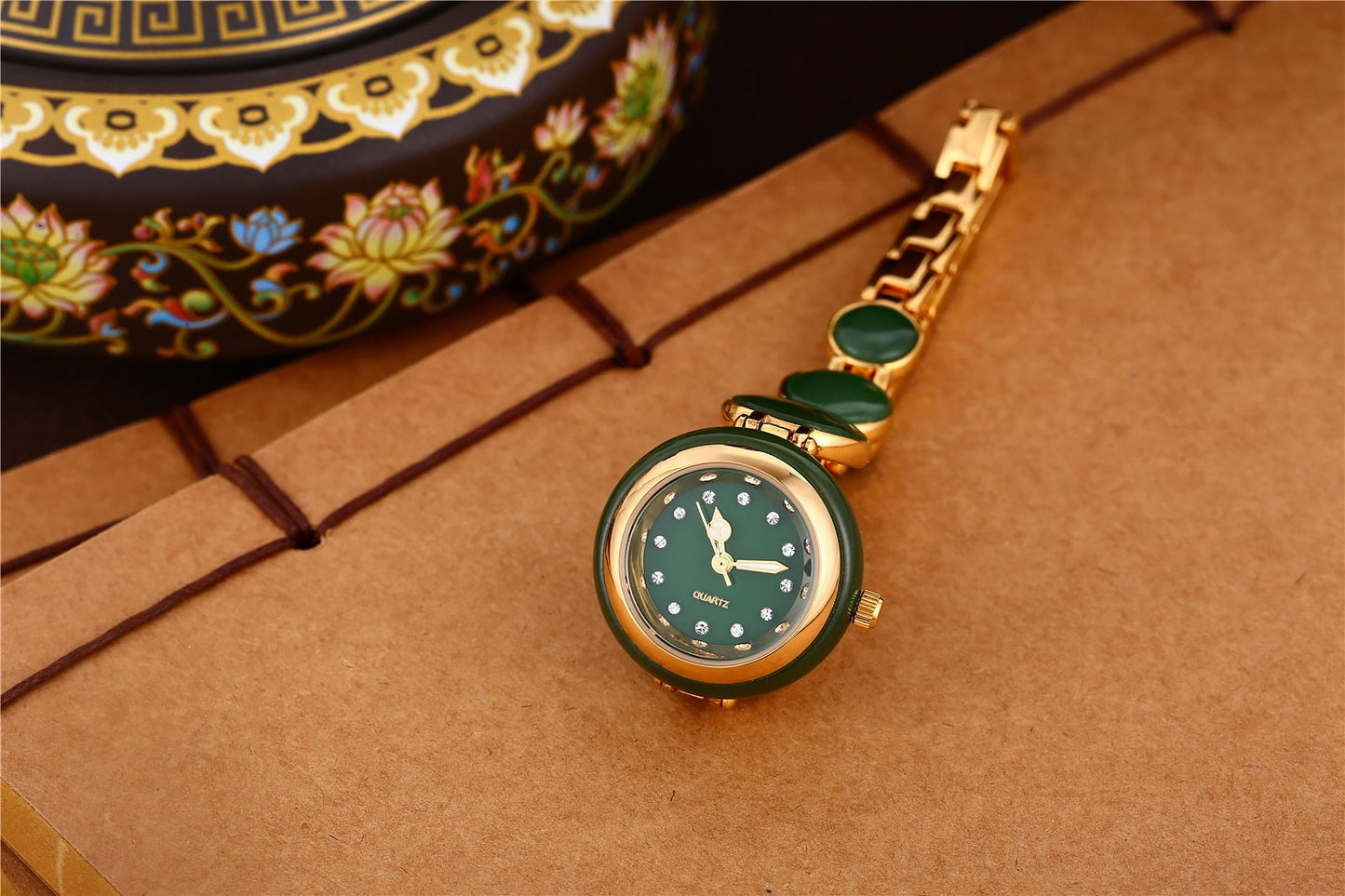 Women's Natural Hetian Jade Stainless Steel Waterproof Wrist Watch - Watches for Women - DYAVOR®