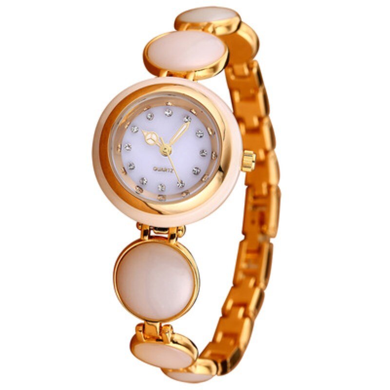 Women's Natural Hetian Jade Stainless Steel Waterproof Wrist Watch - Watches for Women - DYAVOR®