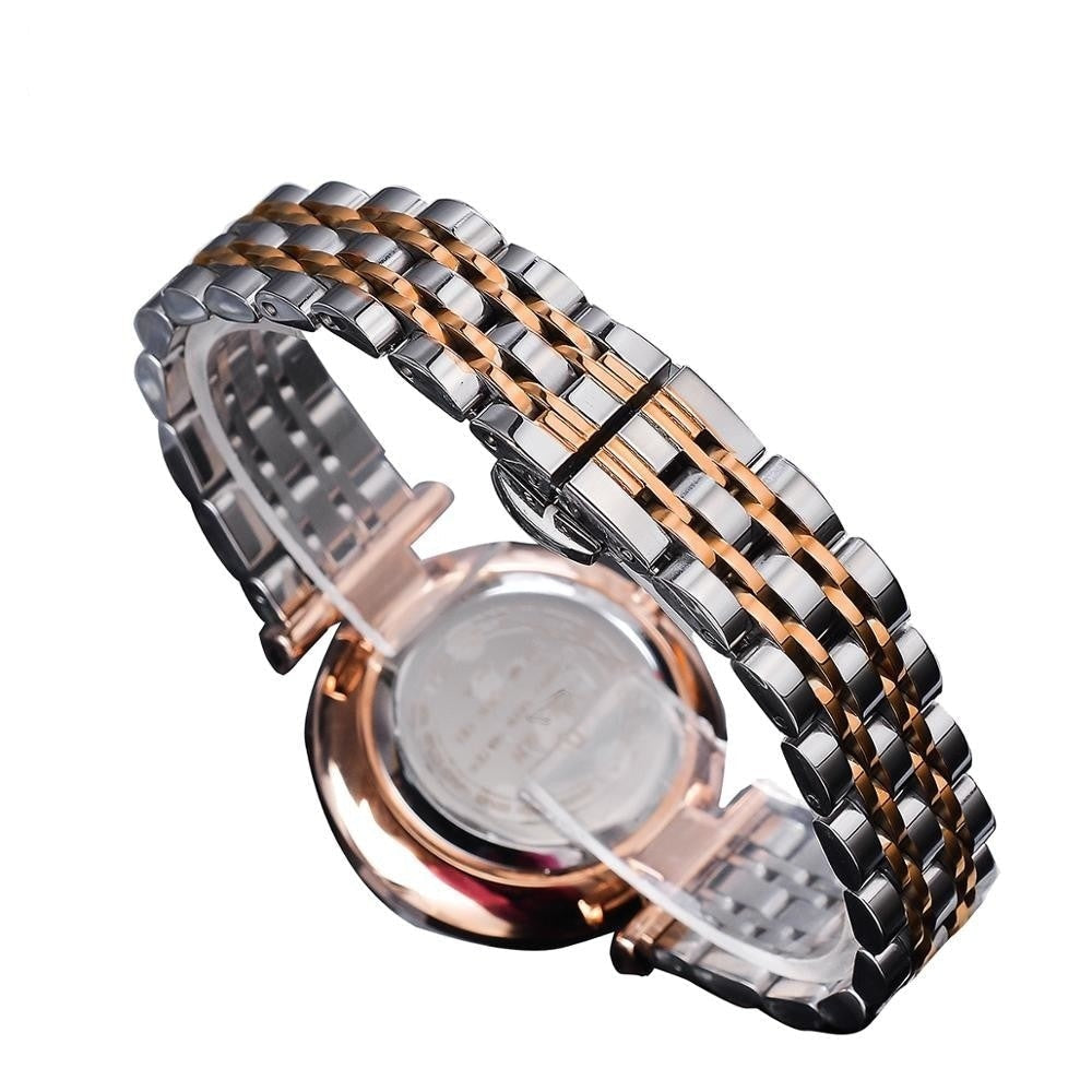 Women's Pink Dial Diamond Quartz Movement Stainless Steel Wrist Watch - Watches for Women - DYAVOR®
