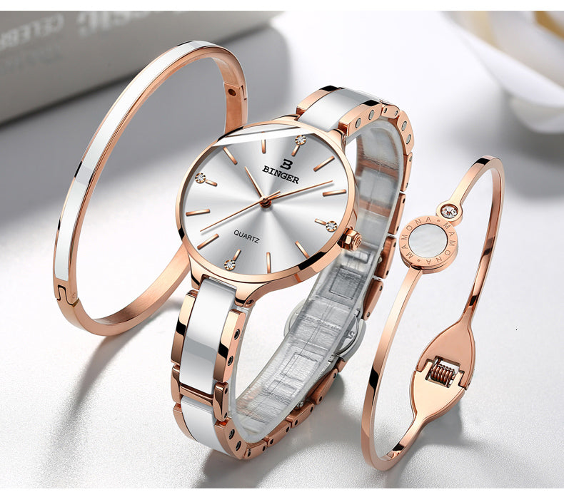 Women's Quartz Movement Ceramic Band Water Resistant Wrist Watch - Watches for Women - DYAVOR®