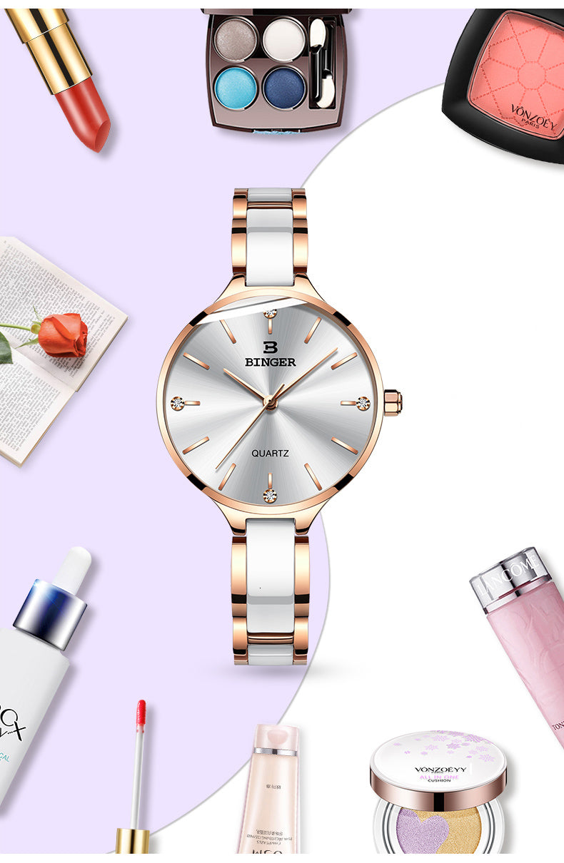 Women's Quartz Movement Ceramic Band Water Resistant Wrist Watch - Watches for Women - DYAVOR®