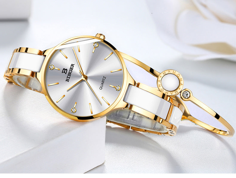 Women's Quartz Movement Ceramic Band Water Resistant Wrist Watch - Watches for Women - DYAVOR®