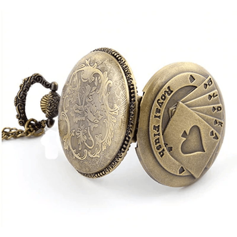Women's Retro Antique Royal Flush Quartz Movement Poker Pocket Watch - Watches for Women - DYAVOR®