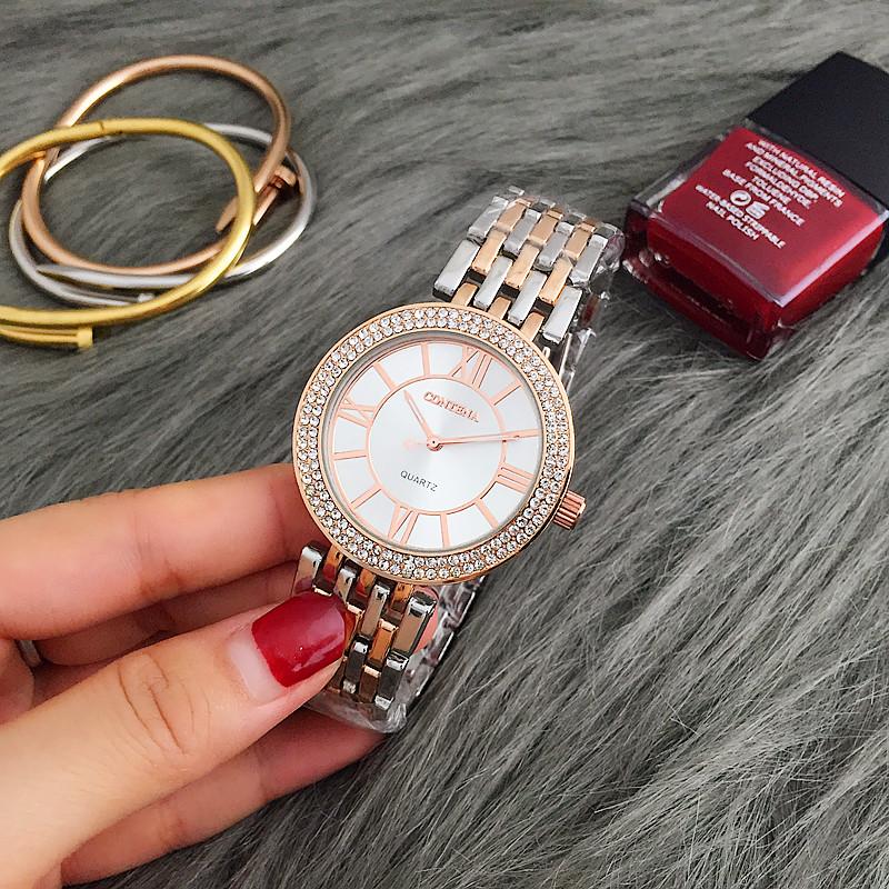 Women's Rhinestone Rose Gold Round Shaped Quartz Wristwatches - Watches for Women - DYAVOR®
