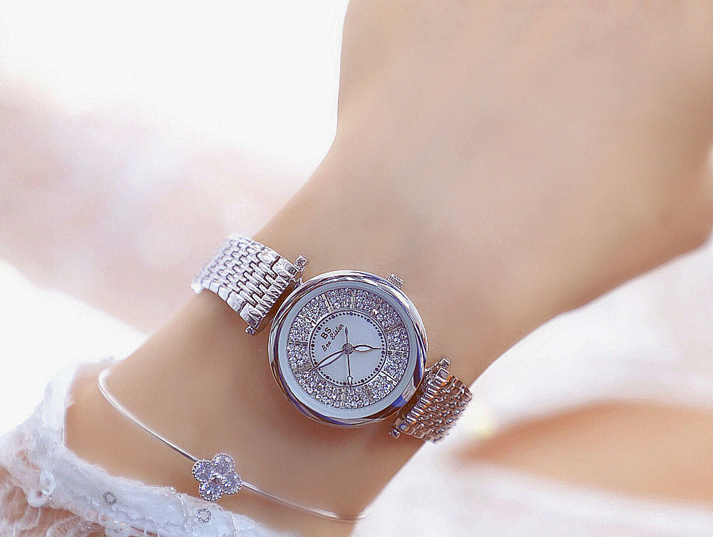 Women's Rhinestone Round Shape Stainless Steel Shock Resistant Watch - Watches for Women - DYAVOR®