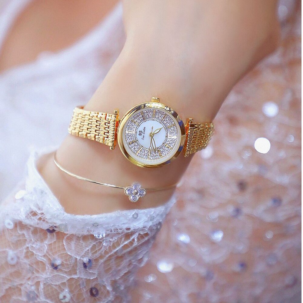 Women's Rhinestone Round Shape Stainless Steel Shock Resistant Watch - Watches for Women - DYAVOR®
