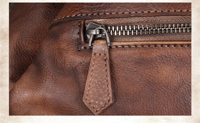 Women's Soft Top Layer Cowhide Handmade Rivet Decor Travel Backpacks - Backpacks - DYAVOR®