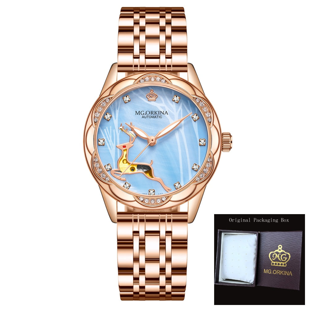 Women's Stainless Steel Crystal Diamond Luminous Hands WristWatch - Watches for Women - DYAVOR®