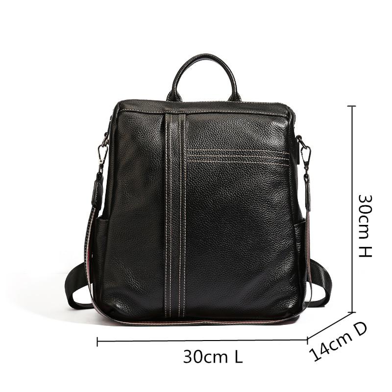 Women's Vintage Fashion Black Genuine Leather Shoulder Bag Backpack - Backpacks - DYAVOR®