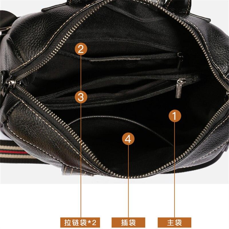 Women's Vintage Fashion Black Genuine Leather Shoulder Bag Backpack - Backpacks - DYAVOR®