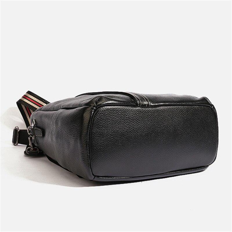 Women's Vintage Fashion Black Genuine Leather Shoulder Bag Backpack - Backpacks - DYAVOR®