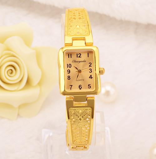 Women's Vintage Luxury Gold + Silver Rectangle Dial Carved Watches - Watches for Women - DYAVOR®