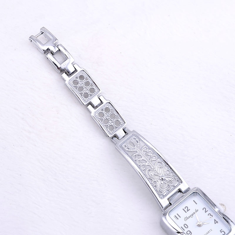 Women's Vintage Luxury Gold + Silver Rectangle Dial Carved Watches - Watches for Women - DYAVOR®
