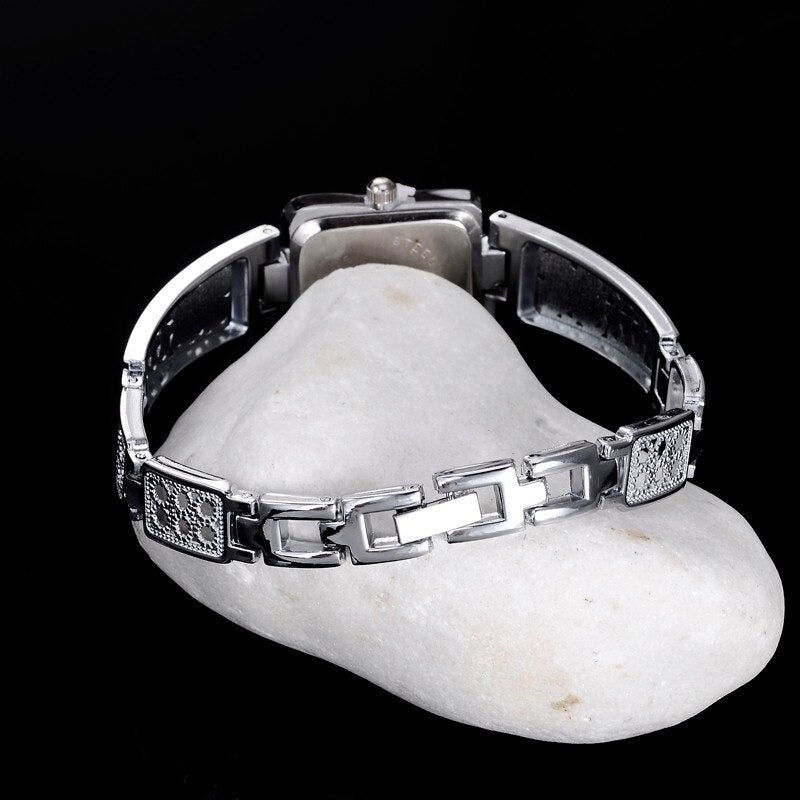 Women's Vintage Luxury Gold + Silver Rectangle Dial Carved Watches - Watches for Women - DYAVOR®