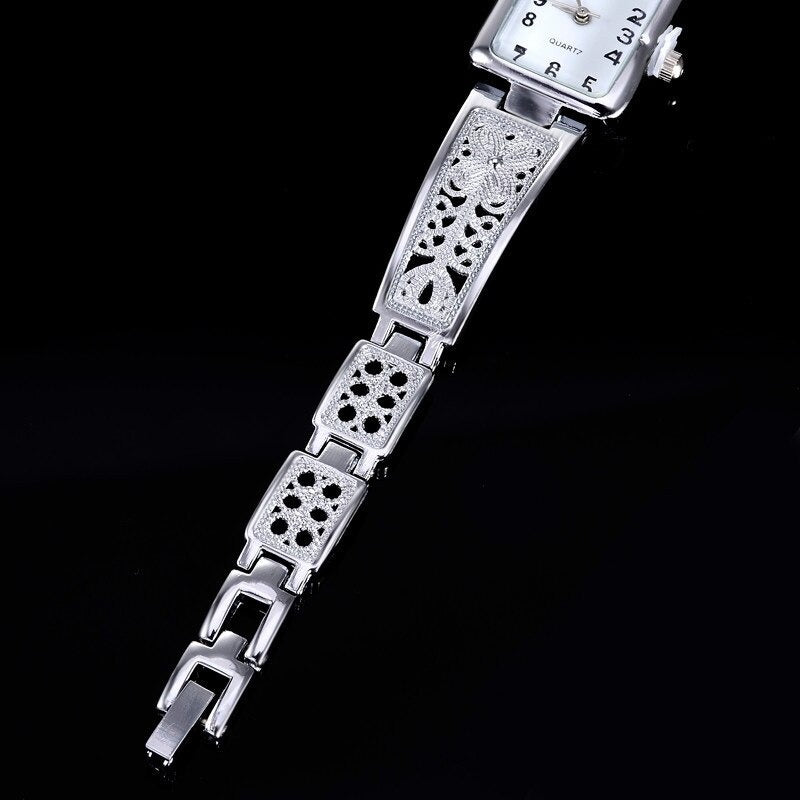 Women's Vintage Luxury Gold + Silver Rectangle Dial Carved Watches - Watches for Women - DYAVOR®