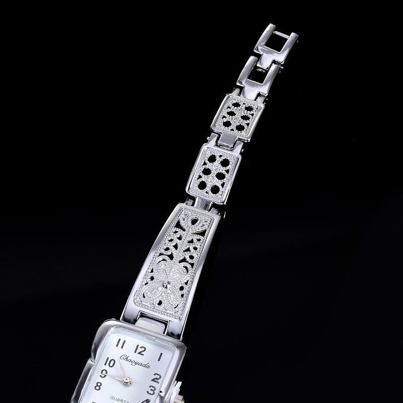 Women's Vintage Luxury Gold + Silver Rectangle Dial Carved Watches - Watches for Women - DYAVOR®