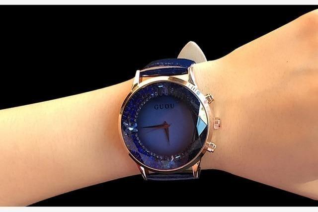 Women's Waterproof Rhinestone Quartz Lady Watch in Genuine Leather - Watches for Women - DYAVOR®