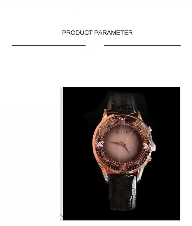 Women's Waterproof Rhinestone Quartz Lady Watch in Genuine Leather - Watches for Women - DYAVOR®