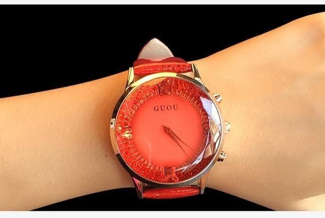 Women's Waterproof Rhinestone Quartz Lady Watch in Genuine Leather - Watches for Women - DYAVOR®