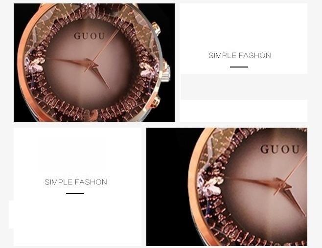 Women's Waterproof Rhinestone Quartz Lady Watch in Genuine Leather - Watches for Women - DYAVOR®