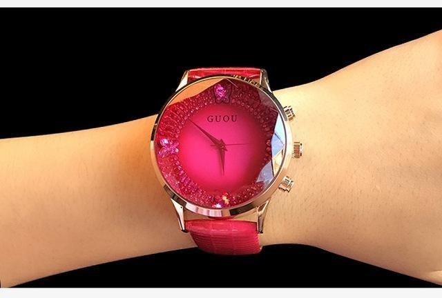 Women's Waterproof Rhinestone Quartz Lady Watch in Genuine Leather - Watches for Women - DYAVOR®