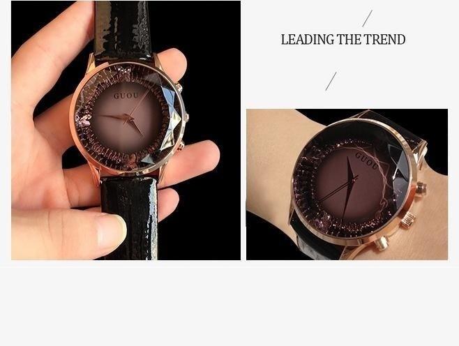 Women's Waterproof Rhinestone Quartz Lady Watch in Genuine Leather - Watches for Women - DYAVOR®