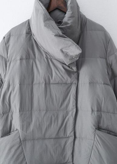 women silver down jacket woman casual v neck winter jacket thick warm fine overcoat - - DYAVOR®