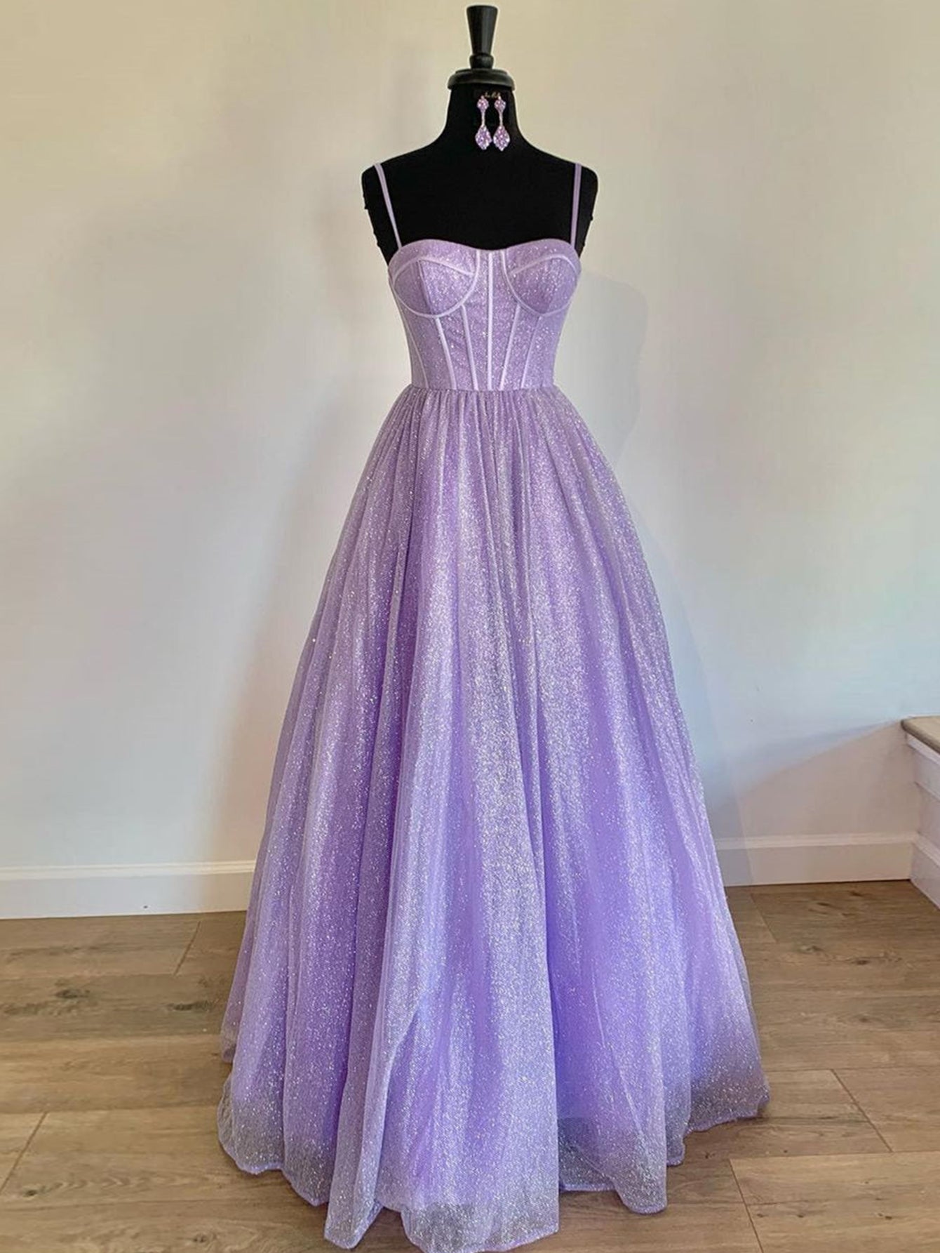  Julissa |A Line Glitter Tulle Prom Dress with Pockets - Prom Dress - DYAVOR® 