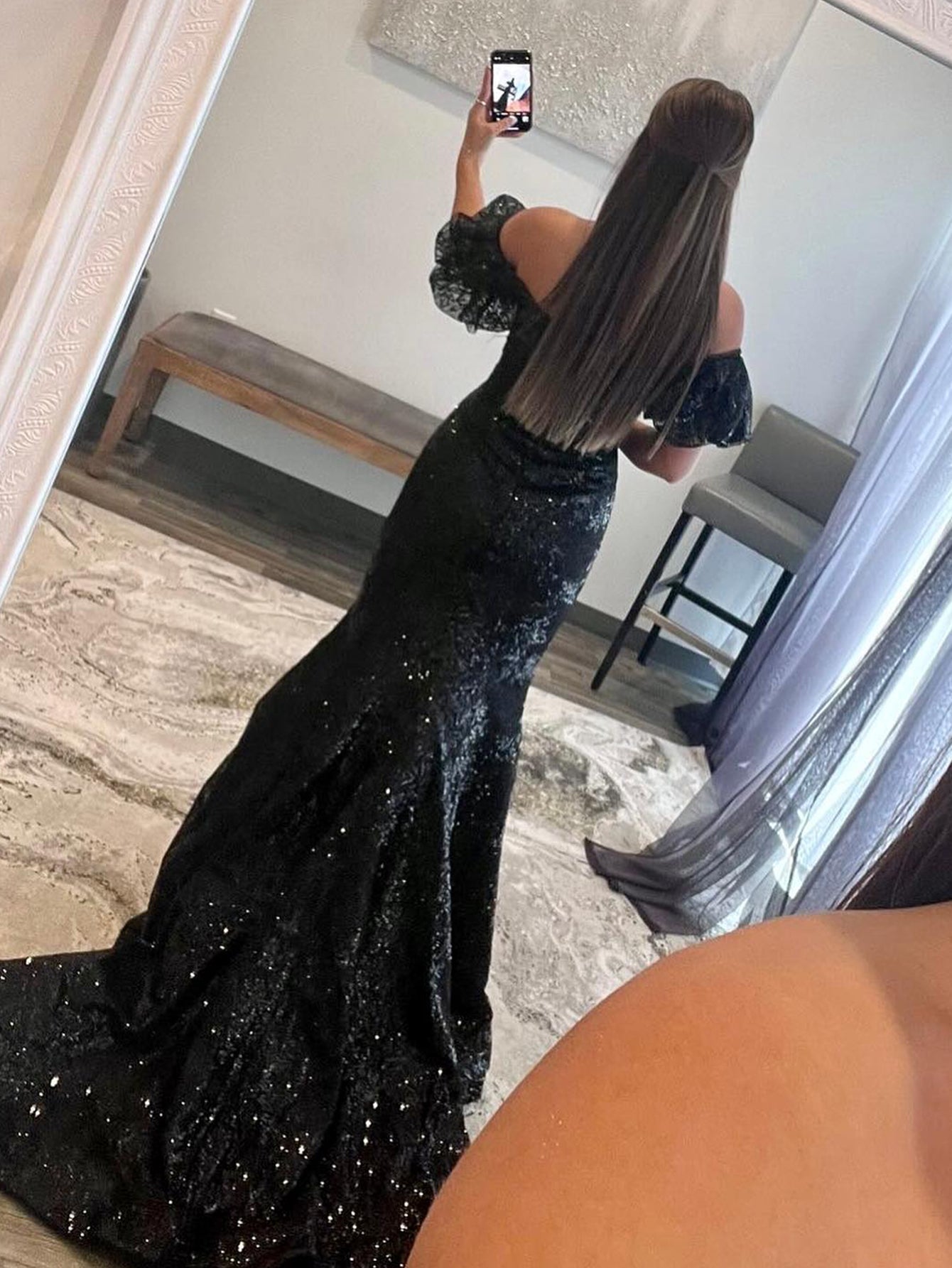  Black Strapless Sequins Long Mermaid Prom Dress - Prom Dress - DYAVOR® 