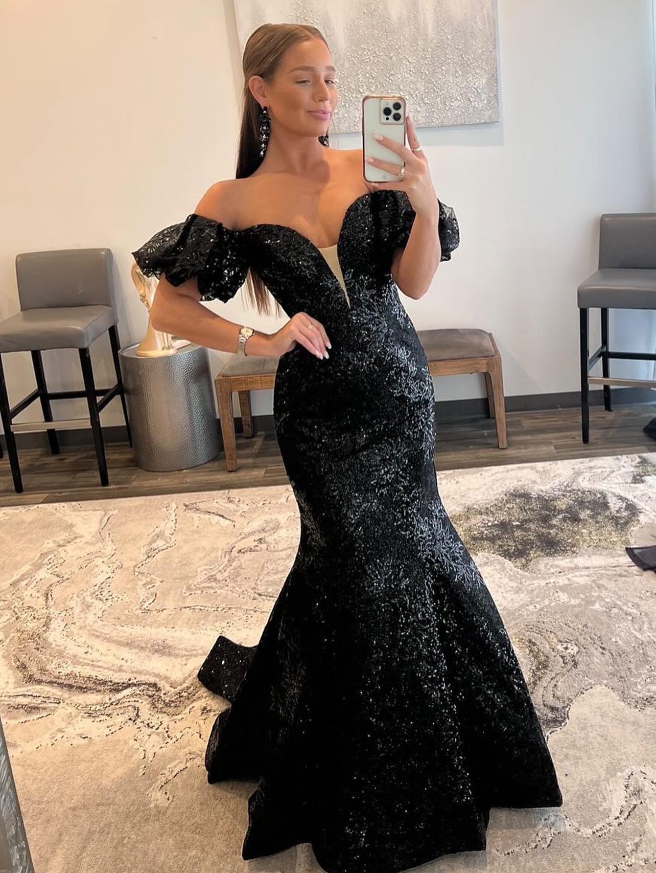  Black Strapless Sequins Long Mermaid Prom Dress - Prom Dress - DYAVOR® 