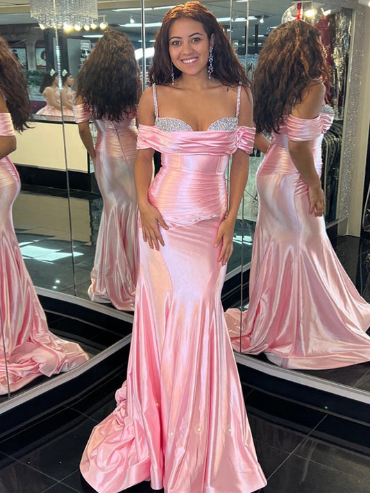  Judith | Pink Sweetheart Neck Long Mermaid Prom Dress - Prom Dress - DYAVOR® 