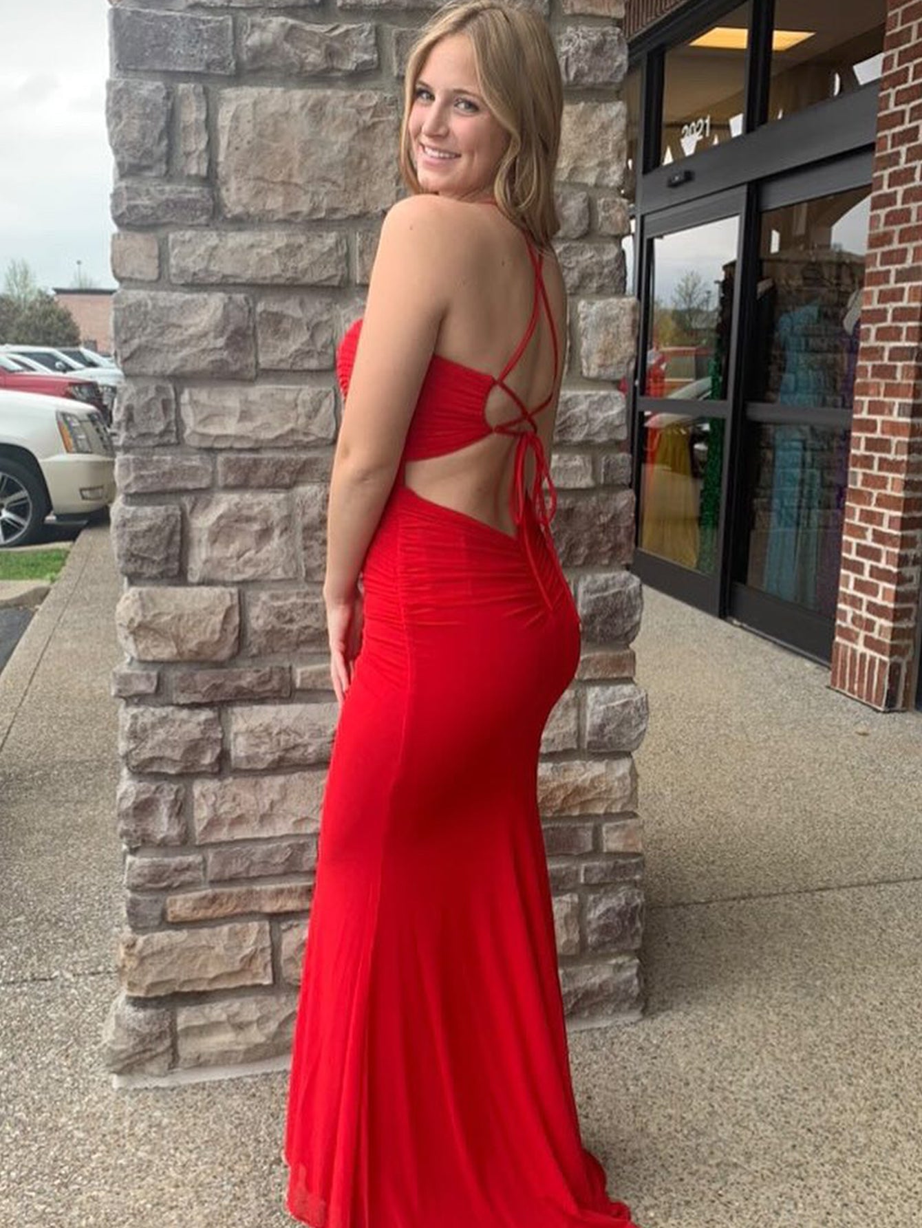  Red Sweetheart Neck Backless Cutout Mermaid Long Prom Dress - Prom Dress - DYAVOR® 