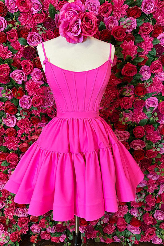  Mabel |A-line Ruffled Lace-Up Homecoming Dress - Homecoming Dress - DYAVOR® 