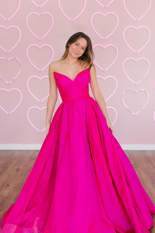  Sawyer |A-Line Strapless Satin Long Prom Dress - Prom Dress - DYAVOR® 